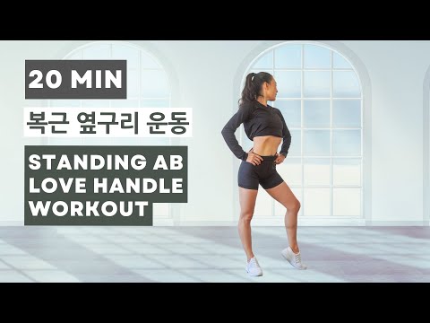 [Resolution Day 4] 20 Min Standing AB Workout / Love Handle Workout // 4 레졸루션 데이 4 복근운동 - 옆구리 살빼기 운동