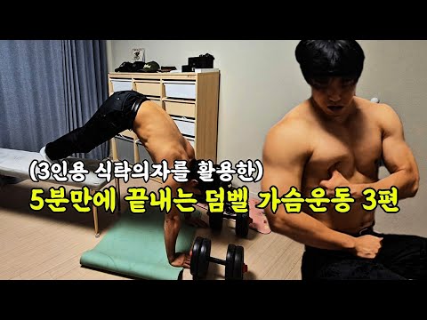 [5분홈트] 벤치를 활용한 덤벨가슴운동 8가지 3편